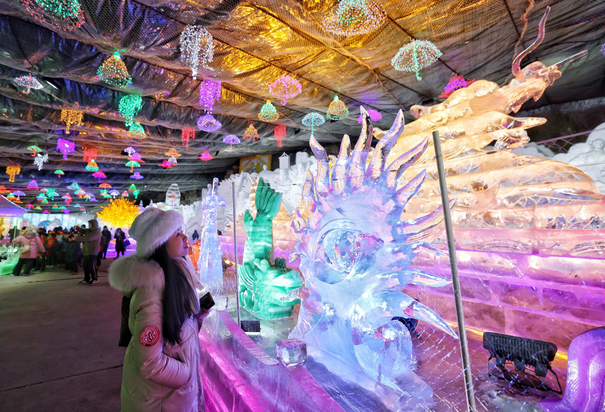 Du khách tham quan lễ hội băng đăng quốc tế Cáp Nhĩ Tân 2026 giữa mùa đông giá lạnh