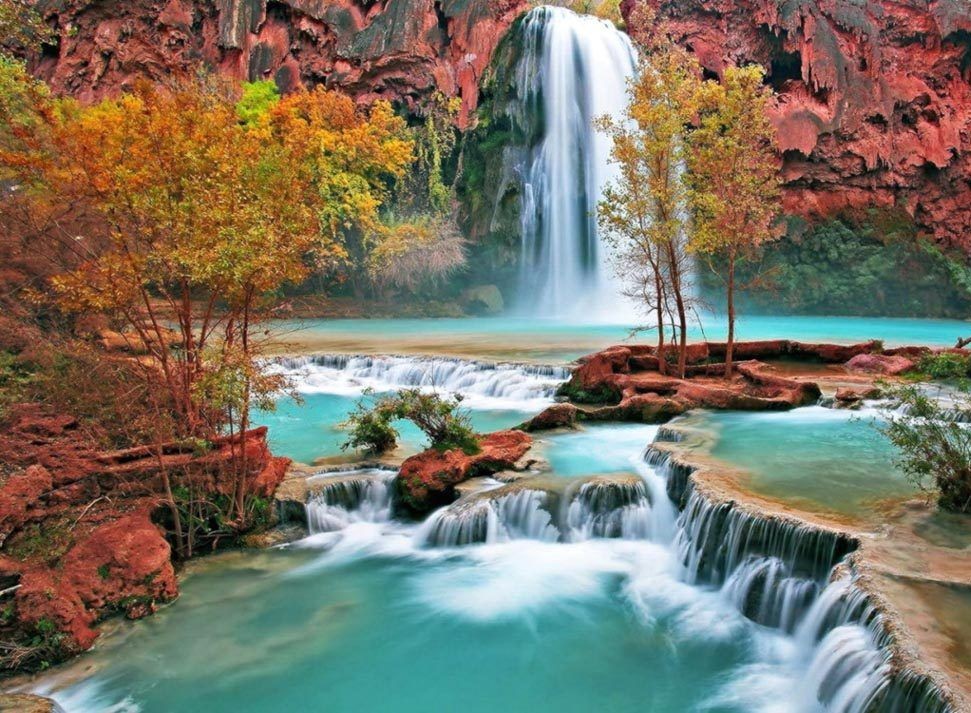 Thác nước và rừng nguyên sinh tại Cửu Trại Câu Trung Quốc