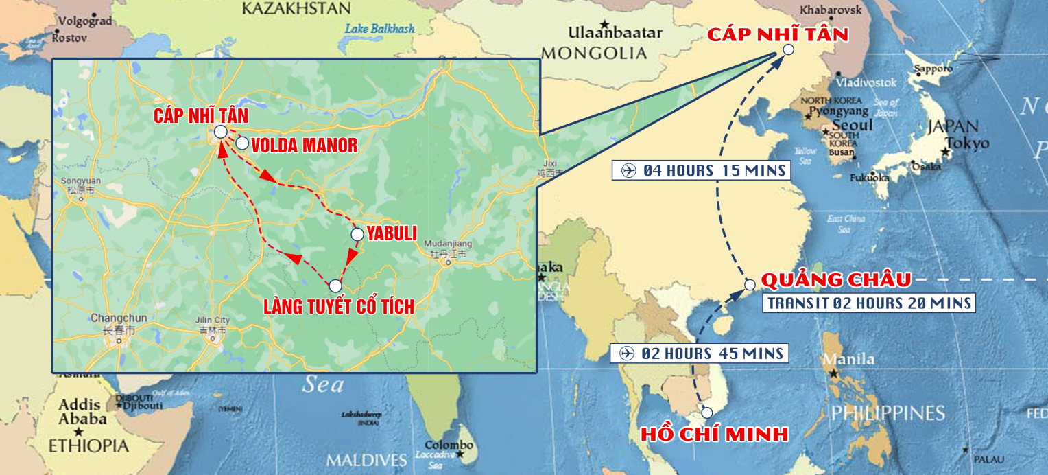 Cáp Nhĩ Tân vào mùa đông với khí hậu lạnh sâu ở Đông Bắc Trung Quốc