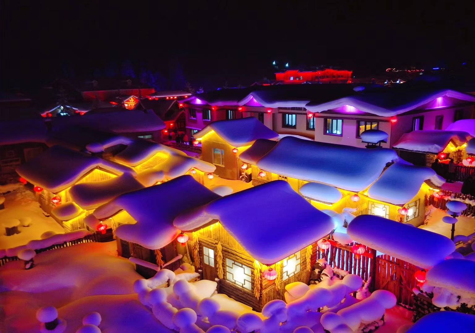 Lưu trú và di chuyển tại Thị trấn Tuyết Trung Quốc mùa đông